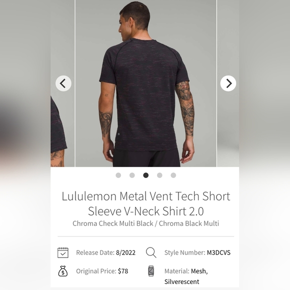 Lululemon Mens Metal Vent Tee - Picture 2 of 8